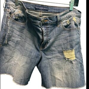 Rock & Republic Women's Distressed Blue Denim Shorts